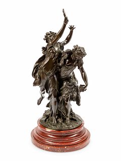 A French Bronze Figural Group After Claude Michel (Clodion)