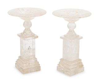 A Pair of Neoclassical Style Rock Crystal Tazze