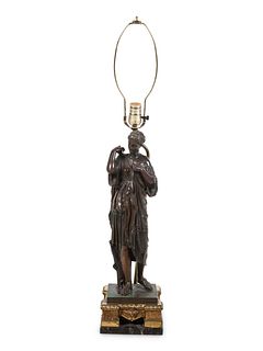 A Grand Tour Bronze Figure Mounted as a Lamp