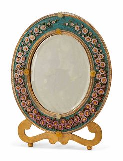 An Italian Micromosaic and Murano Glass Mirror