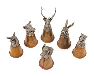 A Group of Six Northern European Bronze Stirrup Cups