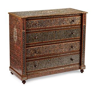 A Moorish Style Mother-of-Pearl Inlaid Chest of Drawers