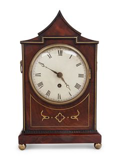 A Regency Brass Inlaid Mahogany Bracket Clock