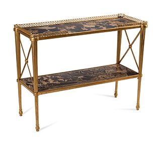 A Coromandel Lacquered Panel-Inset Gilt Bronze Serving Table
