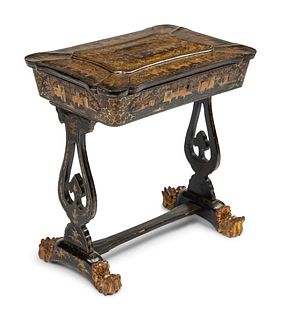 A Chinese Export Lacquered Work Table