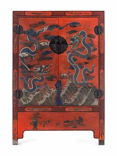 A Chinese Export Lacquer Cabinet