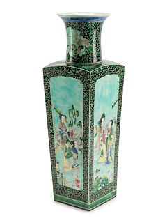 A Chinese Export Famille Verte Porcelain Vase