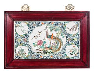 A Chinese Export Enameled Porcelain Plaque