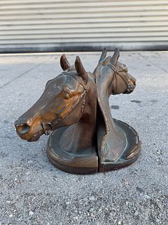 COPPER/BRONZE  HORSE HEAD BOOKENDS BY GLADYS BROWN