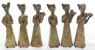 Six Chinese Female Tomb Attendants