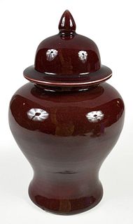 Chinese Sang de Boeuf Covered Jar