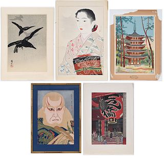 Five Contemporary Japanese Woodblock Prints