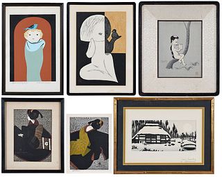 Six Contemporary Japanese Woodblock Prints