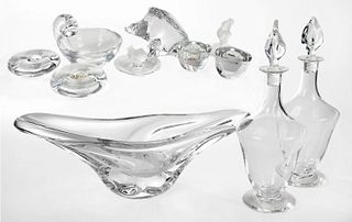 Eleven Pieces Clear Crystal, Daum and Baccarat