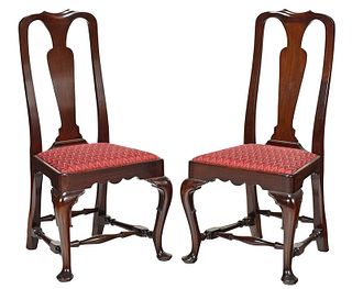 Pair of Queen Anne Style Mahogany Side Chairs