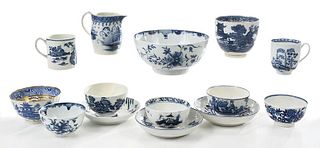 14 Pieces of Blue and White Worcester 