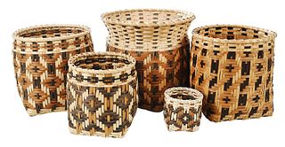 Five Carol Welch Cherokee Baskets
