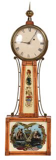American Federal Style Tiger Maple Banjo Clock