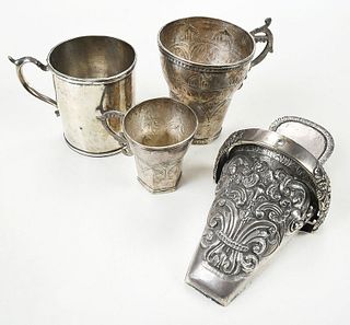 Four Pieces Spanish Colonial Silver