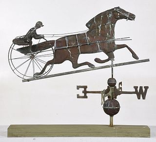 American Horse and Sulky Copper Weathervane