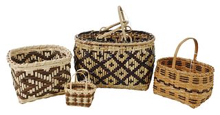 Four Janell Panther Cherokee Baskets