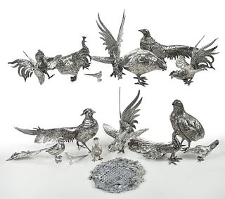 Seventeen Silver Plate Birds/Heart Shaped Lid