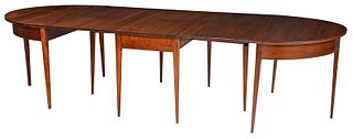Federal Style Walnut Three Part Dining Table