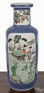 Chinese porcelain blue ground vase, probably Re