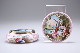 AN AUSTRIAN SILVER AND ENAMEL BOX AND COVER, LATE 19TH CENT