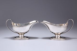 A PAIR OF GEORGE III SCOTTISH SILVER SAUCEBOATS, by Dick & 
