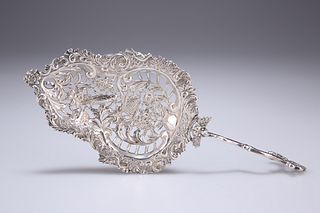 A DUTCH EXPORT SILVER SIFTER SPOON, imported by B H Joseph 