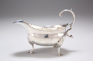 A GEORGE III SILVER SAUCEBOAT, possibly by George Smith (II