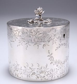 A GEORGE III SILVER DRUM CADDY, by William Vincent, London 