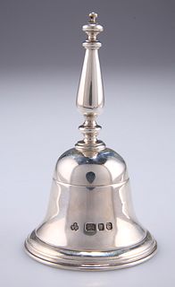 A SILVER TABLE BELL, by Wakely and Wheeler, London 1958, of