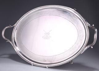 A GEORGE III SILVER TWO-HANDLED TRAY, by William Bennett, L