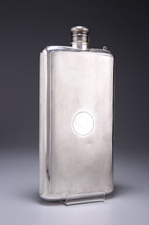 A LARGE VICTORIAN SILVER FLASK, by Henry William Dee, Londo