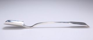 A GEORGE IV SILVER CHEESE SCOOP, probably by James Dicks, L