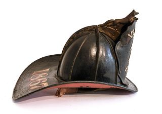 Fine Cairnes 19th Century Leather Fire Hat