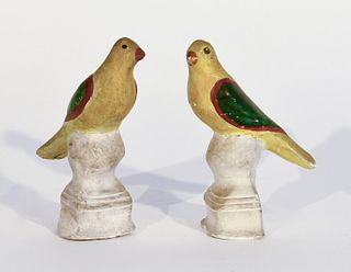 Pair of Chalkware Songbirds