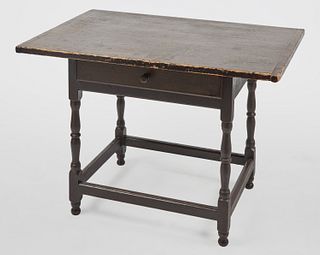 Early New England Stretcher Base Tavern Table