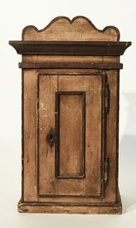 Diminutive Antique Painted Hanging Cupboard