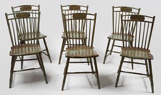 Set of 6 Period Windsor Side Chairs