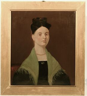 Portrait of Lady with Shawl and Coral Necklace