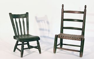Two Primitive Child's Chairs