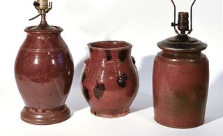 Three Redware Jars