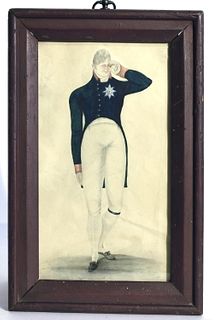 Watercolor Portrait of a Military Officer