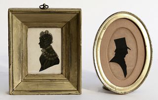 Two Miniature Silhouette Portraits