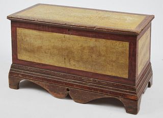 Decorated Blanket Chest with Carved Apron