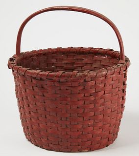 New England Split Basket in Red Paint