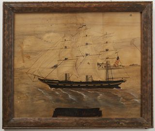 Early clipper Ship Watercolor 1803